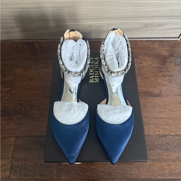 Badgley Mischka Morgen Mary Jane with Crystal Ankle Strap Flats - Picture 10 of 16